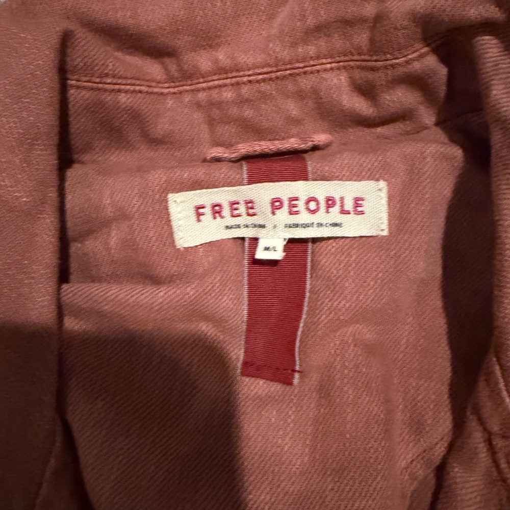 Free People Rust-Pink Long Trench Coat with Belt - Picture 3 of 5